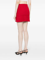 RED KNIT MINI SKIRT