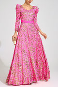 Flowering Girl Women zenobia Rose Red Sequin print Maxi Dress