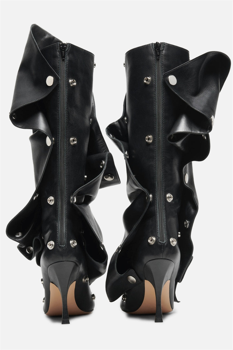 Flowering Girl Women Isabela Appliqué Ruched Knee-high boots - Black