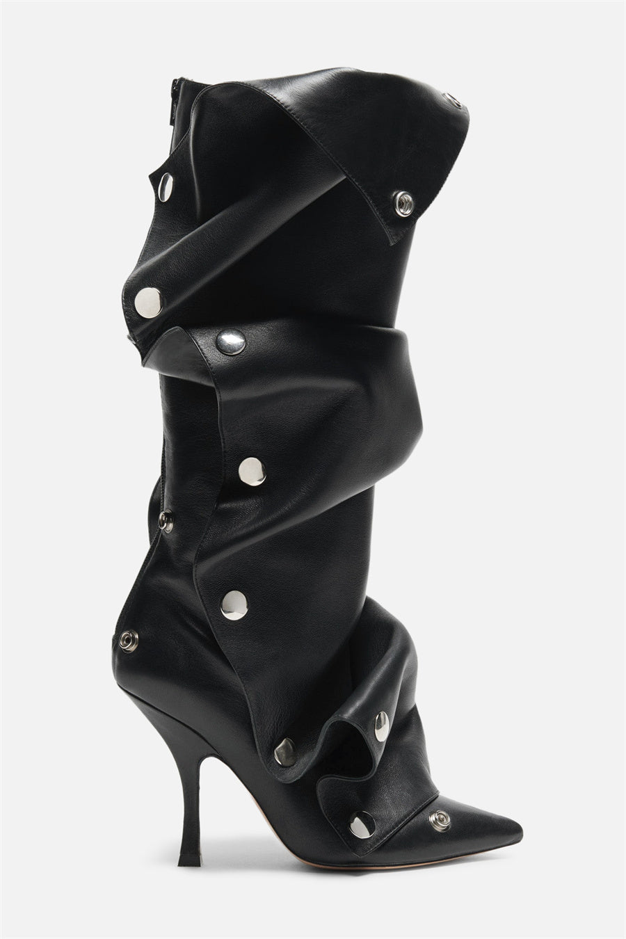 Flowering Girl Women Isabela Appliqué Ruched Knee-high boots - Black