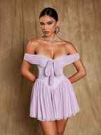 Flowering Girl Women Isidore Off Shoulder Mesh Mini Dress