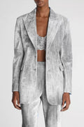 Flowering Girl Women Isleta Print Blazer Two Piece Set - Grey