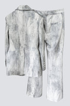 Flowering Girl Women Isleta Print Blazer Two Piece Set - Grey