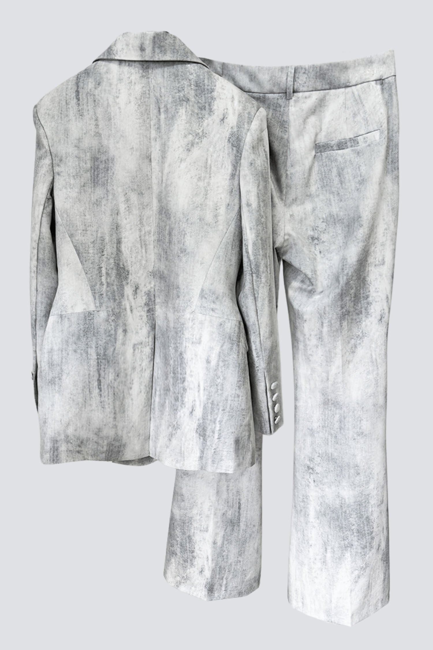 Flowering Girl Women Isleta Print Blazer Two Piece Set - Grey