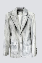 Flowering Girl Women Isleta Print Blazer Two Piece Set - Grey