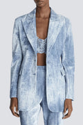 Flowering Girl Women Isleta Print Blazer Two Piece Set - Blue