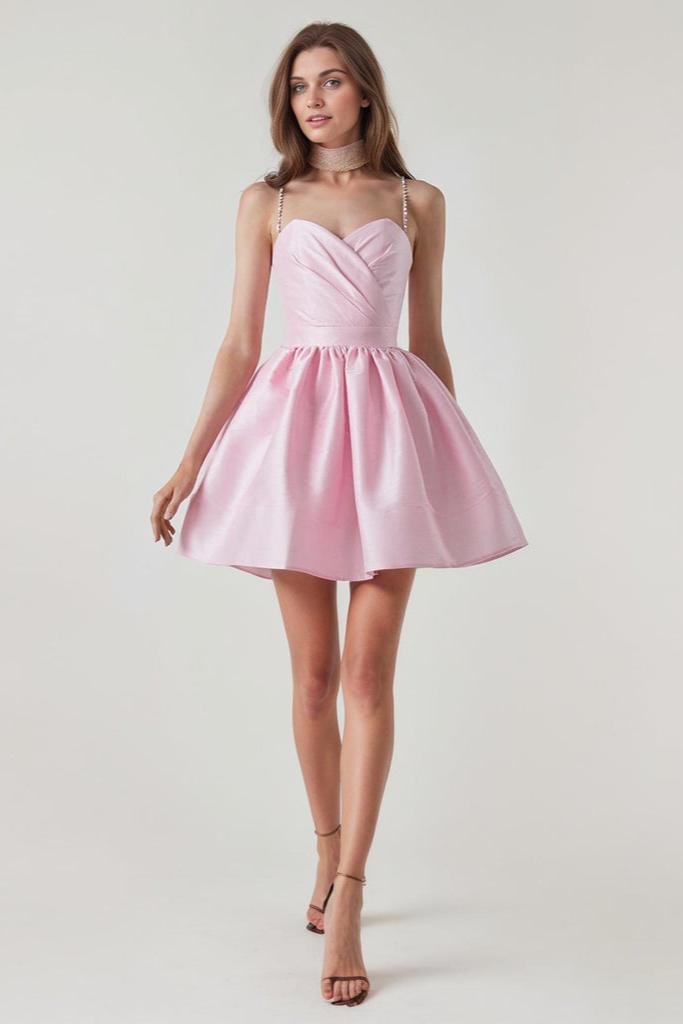 Flowering Girl Women Satin Ruffle Hem Mini Dress