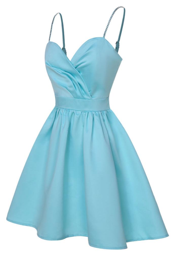 Flowering Girl Women Satin Ruffle Hem Mini Dress