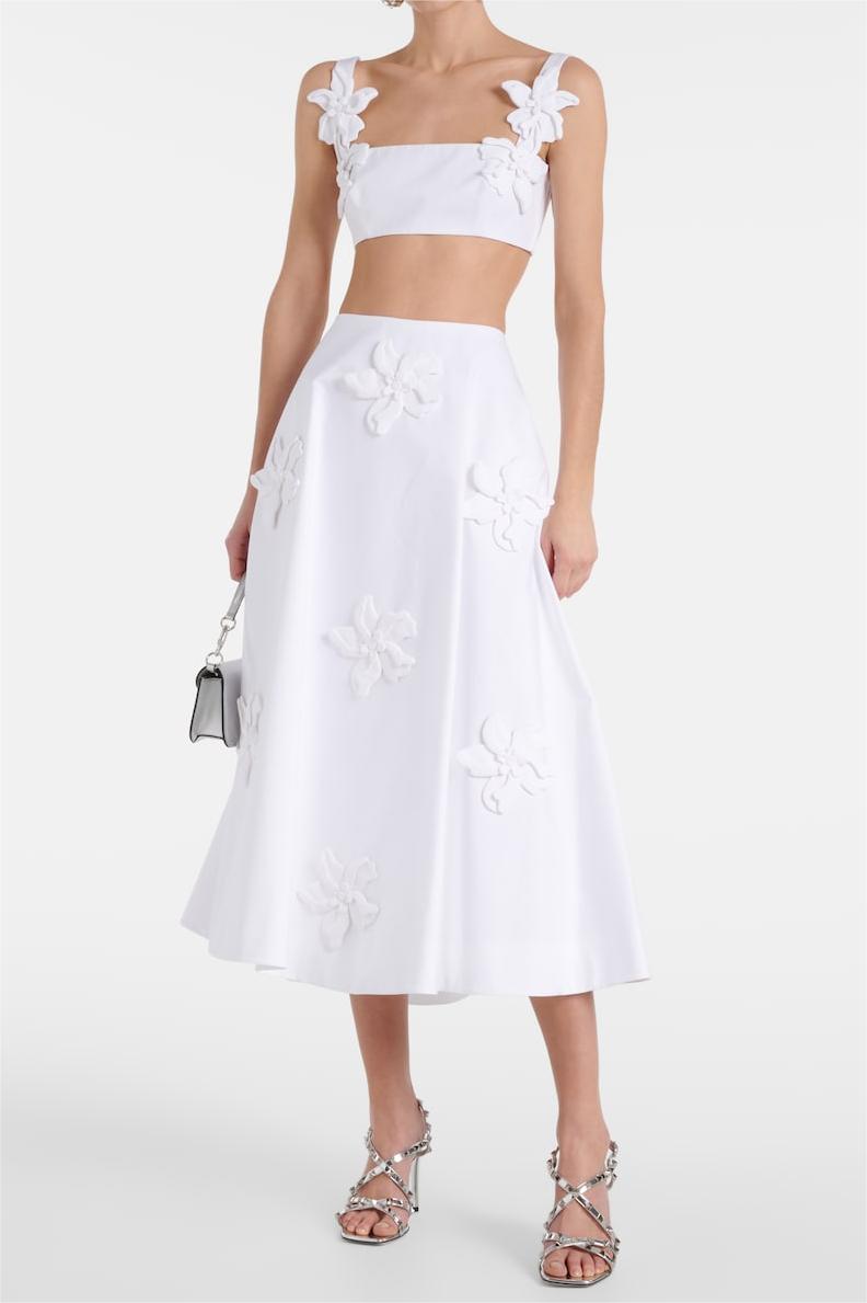 Flowering Girl Women 3D Floral High Waist Pocket Skirt