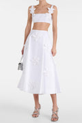 Flowering Girl Women 3D Floral High Waist Pocket Skirt