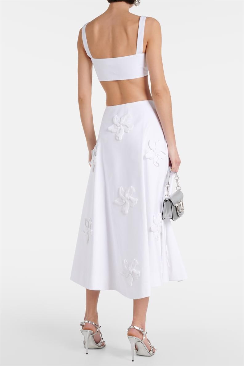 Flowering Girl Women 3D Floral High Waist Pocket Skirt