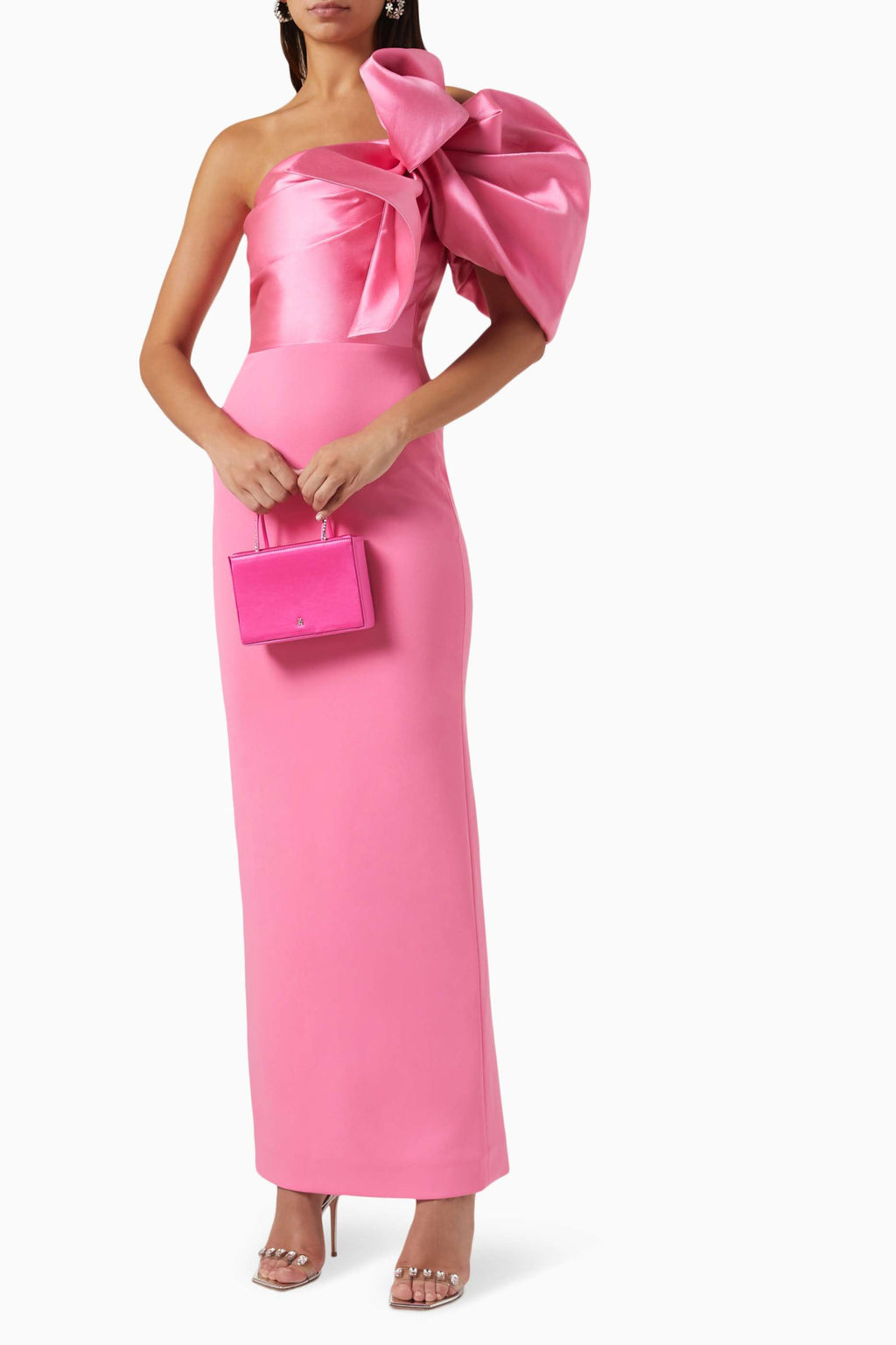 Flowering Girl Women Satin Bow Sleeveless Midi Dress