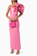 Flowering Girl Women Satin Bow Sleeveless Midi Dress