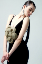 Flowering Girl Women 3D Floral Velvet Sleeveless Maxi Dress