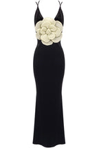Flowering Girl Women 3D Floral Velvet Sleeveless Maxi Dress