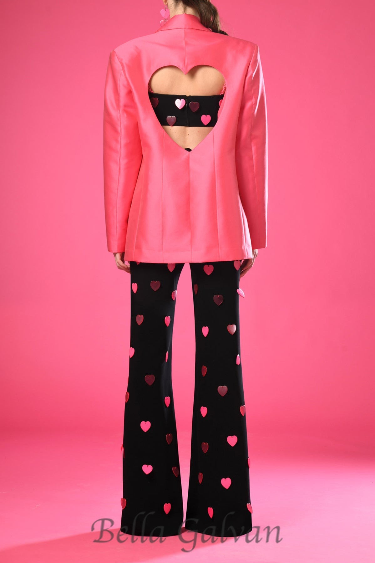 Flowering Girl Women Pink top and pants with hearts