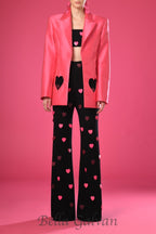 Flowering Girl Women Pink top and pants with hearts