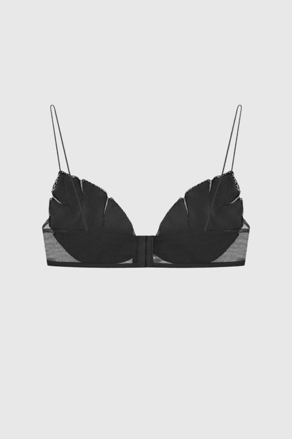 Flowering Girl Women Leaf Crystal Bralette - Black