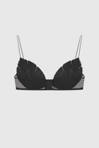 Flowering Girl Women Leaf Crystal Bralette - Black