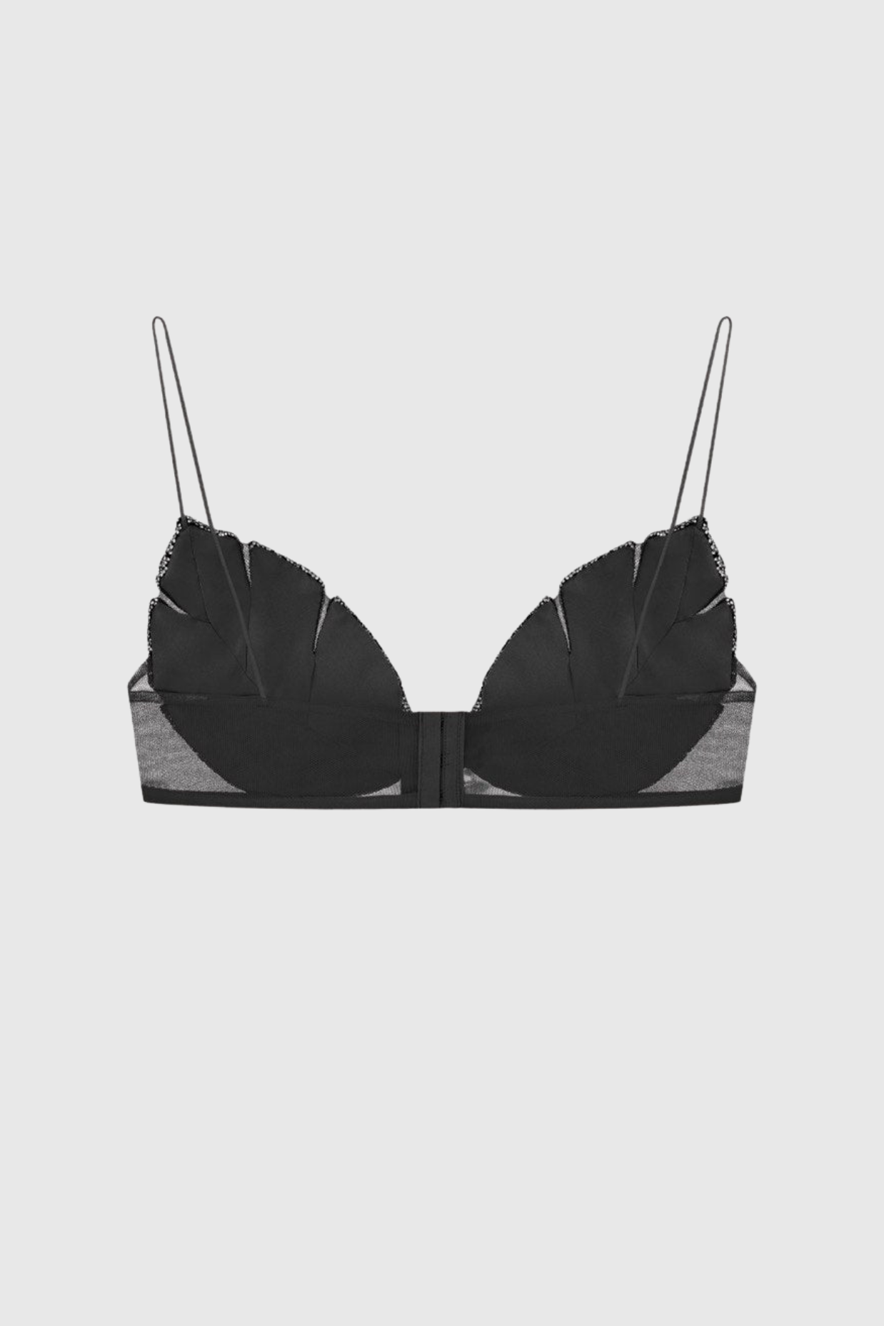 Flowering Girl Women Leaf Crystal Bralette - Black