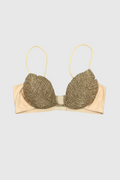 Flowering Girl Women Leaf Crystal Bralette - Gold