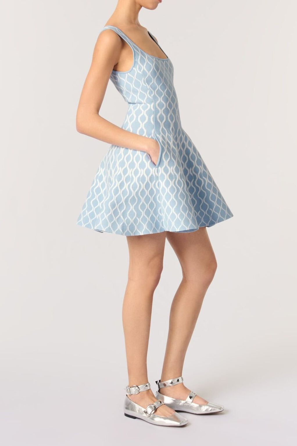Flowering Girl Women Hélène Patterned-Jacquard Sleeveless Mini Dress