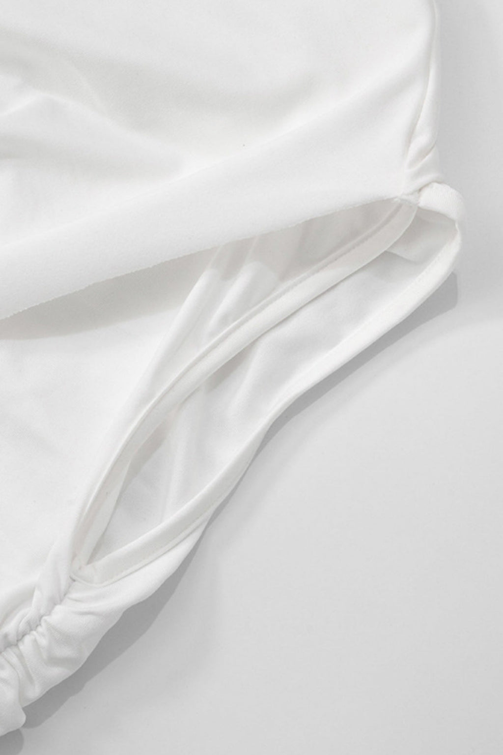 Flowering Girl Women zenobia Asymmetric Shawl One Shoulder Ruched Mini Dress in White
