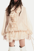 Flowering Girl Women Jaketta Flower Ruffle Mini Dress