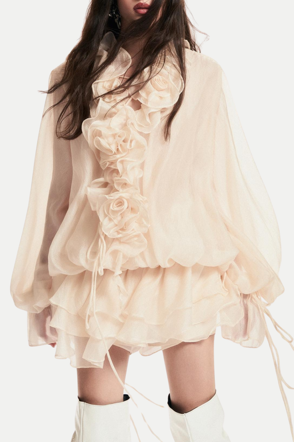 Flowering Girl Women Jaketta Flower Ruffle Mini Dress