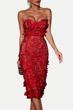 Flowering Girl Women Jameson Strapless Flower Midi Dress