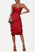 Flowering Girl Women Jameson Strapless Flower Midi Dress