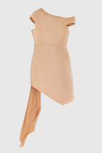 Flowering Girl Women Janett One Shoulder Floral Embellished Mini Dress - Khaki