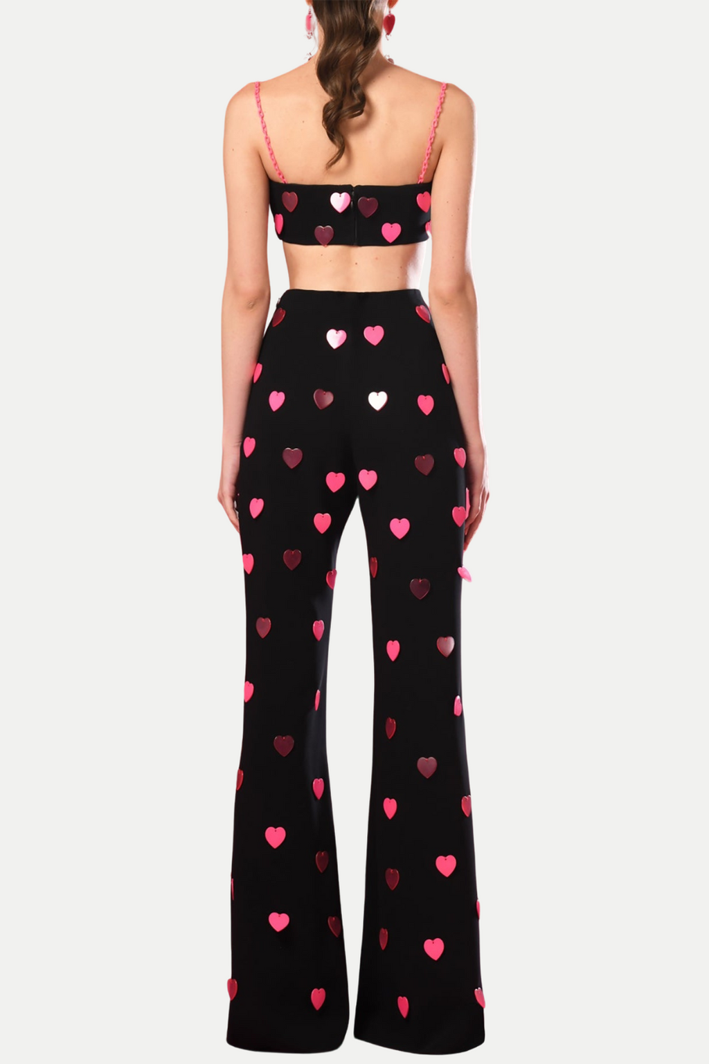 Flowering Girl Women Jawel Heart Sequin Two Piece Set