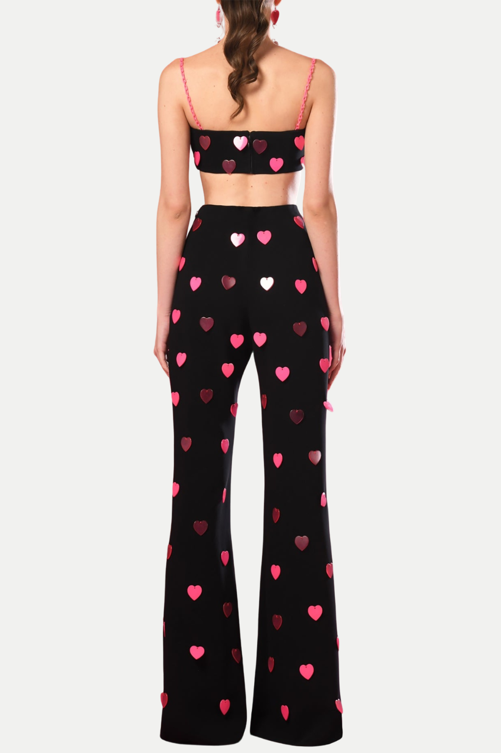 Flowering Girl Women Jawel Heart Sequin Two Piece Set