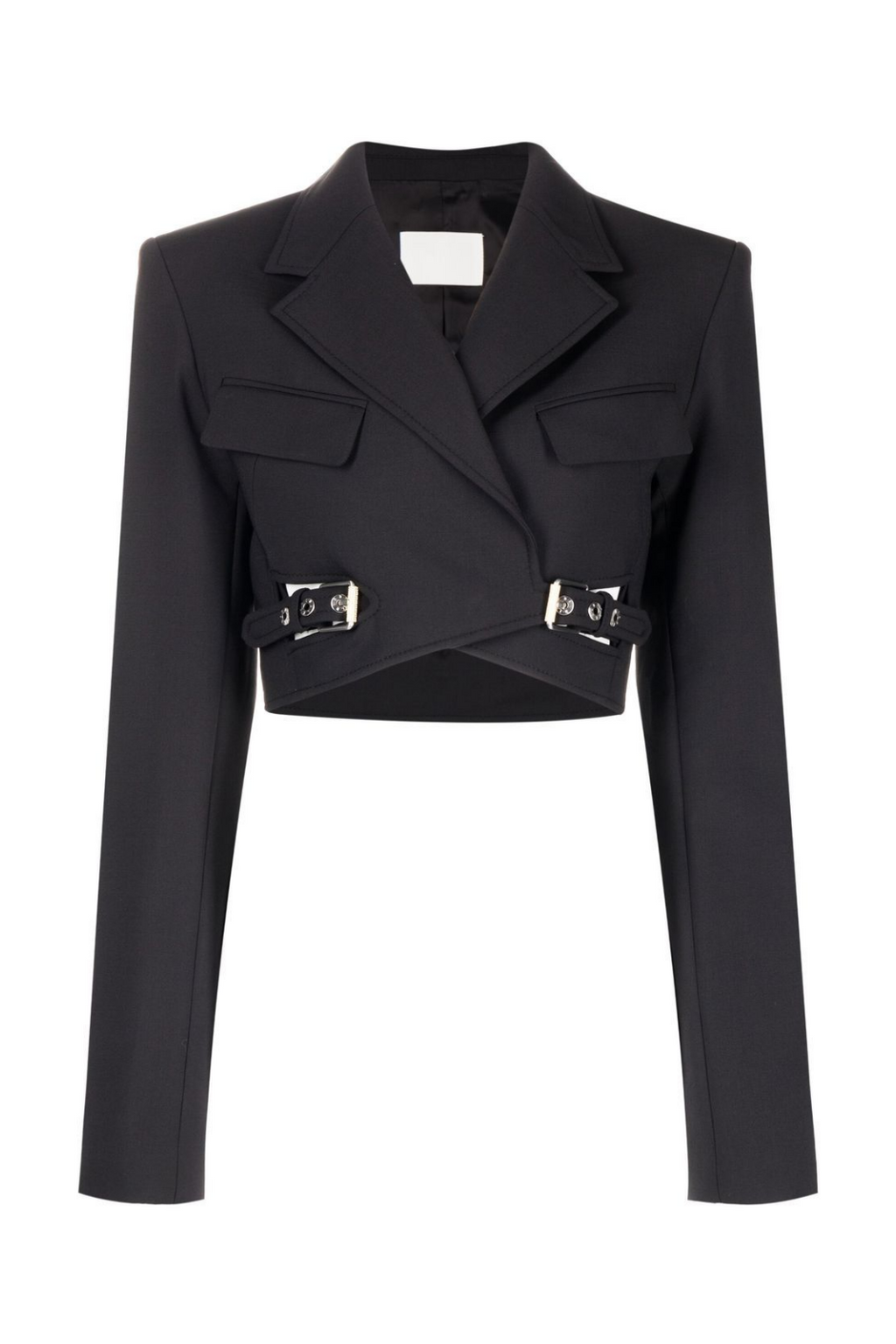 Flowering Girl Women Jayla Cropped Cutout Blazer in Black