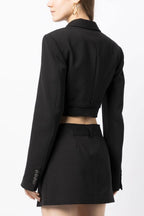 Flowering Girl Women Jayla Cropped Cutout Blazer in Black