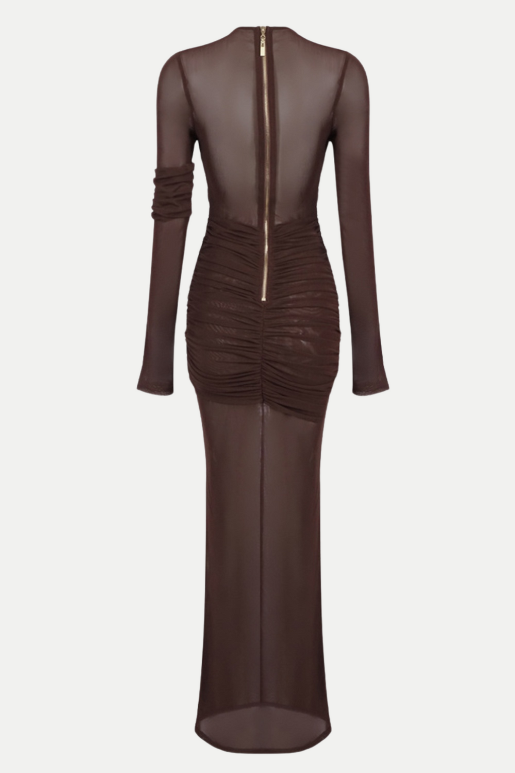 Flowering Girl Women Jolleen Ruched Mesh Maxi Dress - Brown