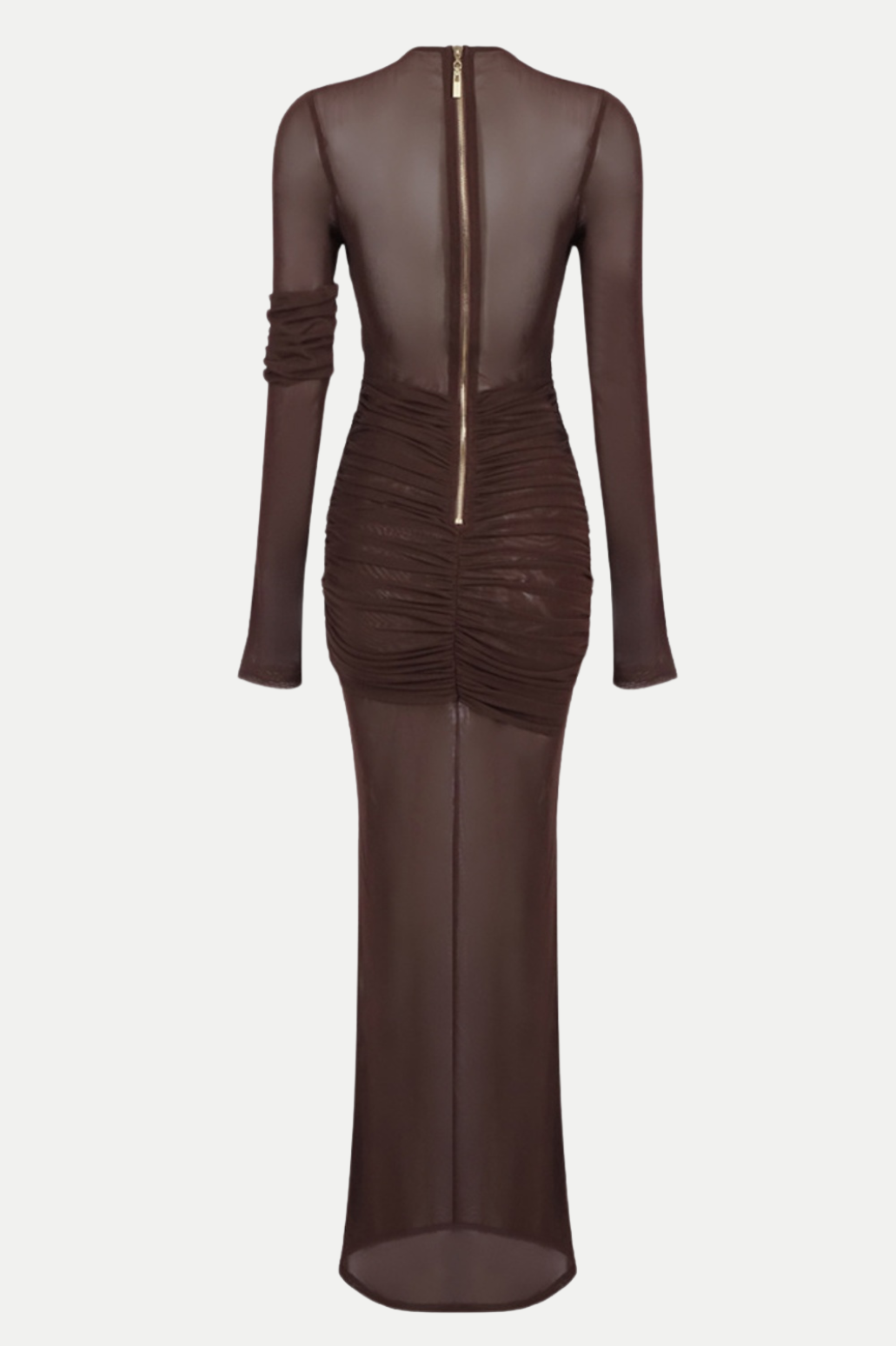 Flowering Girl Women Jolleen Ruched Mesh Maxi Dress - Brown