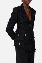 Flowering Girl Women Jovie Fringe Cutout Asymmetric Blazer