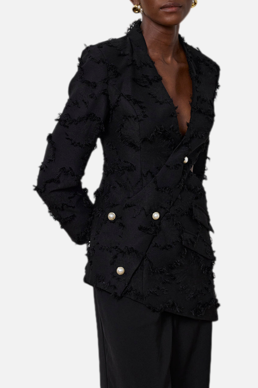 Flowering Girl Women Jovie Fringe Cutout Asymmetric Blazer