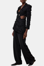 Flowering Girl Women Jovie Fringe Cutout Asymmetric Blazer