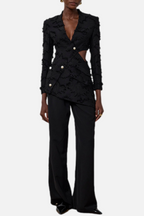 Flowering Girl Women Jovie Fringe Cutout Asymmetric Blazer