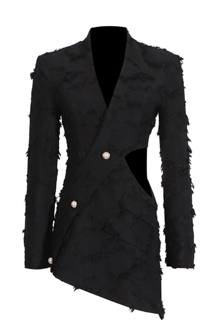 Flowering Girl Women Jovie Fringe Cutout Asymmetric Blazer