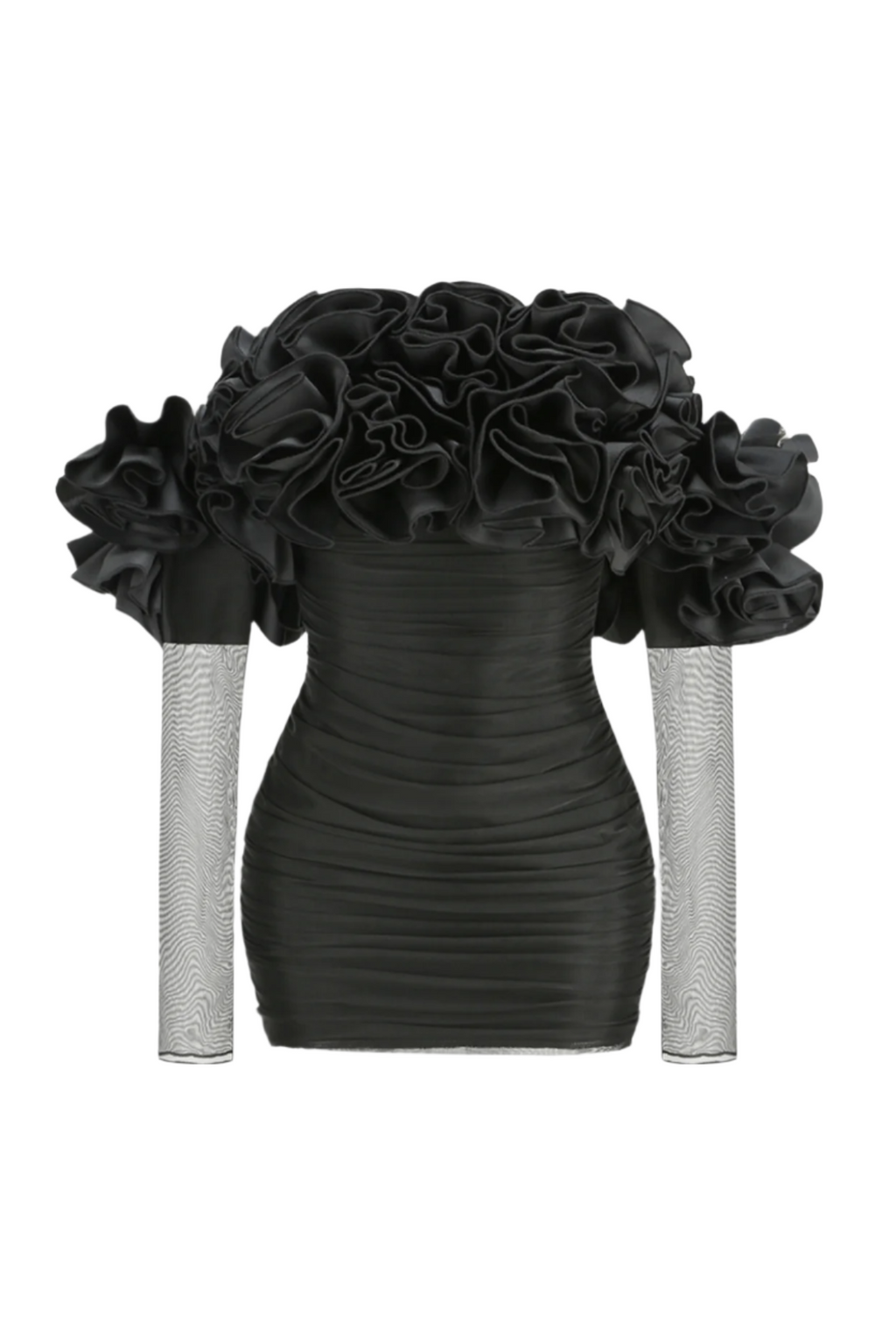 Flowering Girl Women Joyanne Off Shoulder Flower Mesh Mini Dress