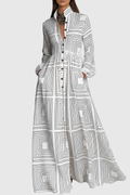 Flowering Girl Women Judie Geometric Print Maxi Dress - White