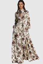 Flowering Girl Women Judie Floral Print Maxi Dress - Brown