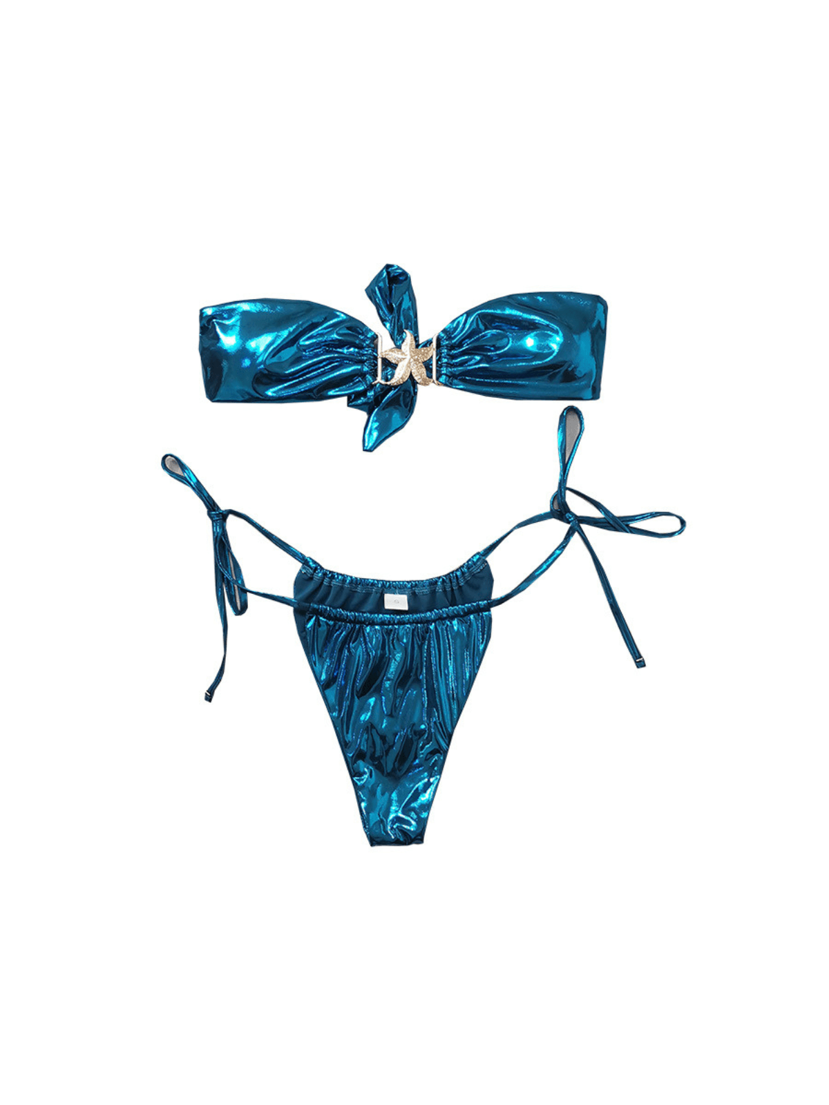 Flowering Girl Women Jupiter Starfish Metallic Bikini Two Piece Set