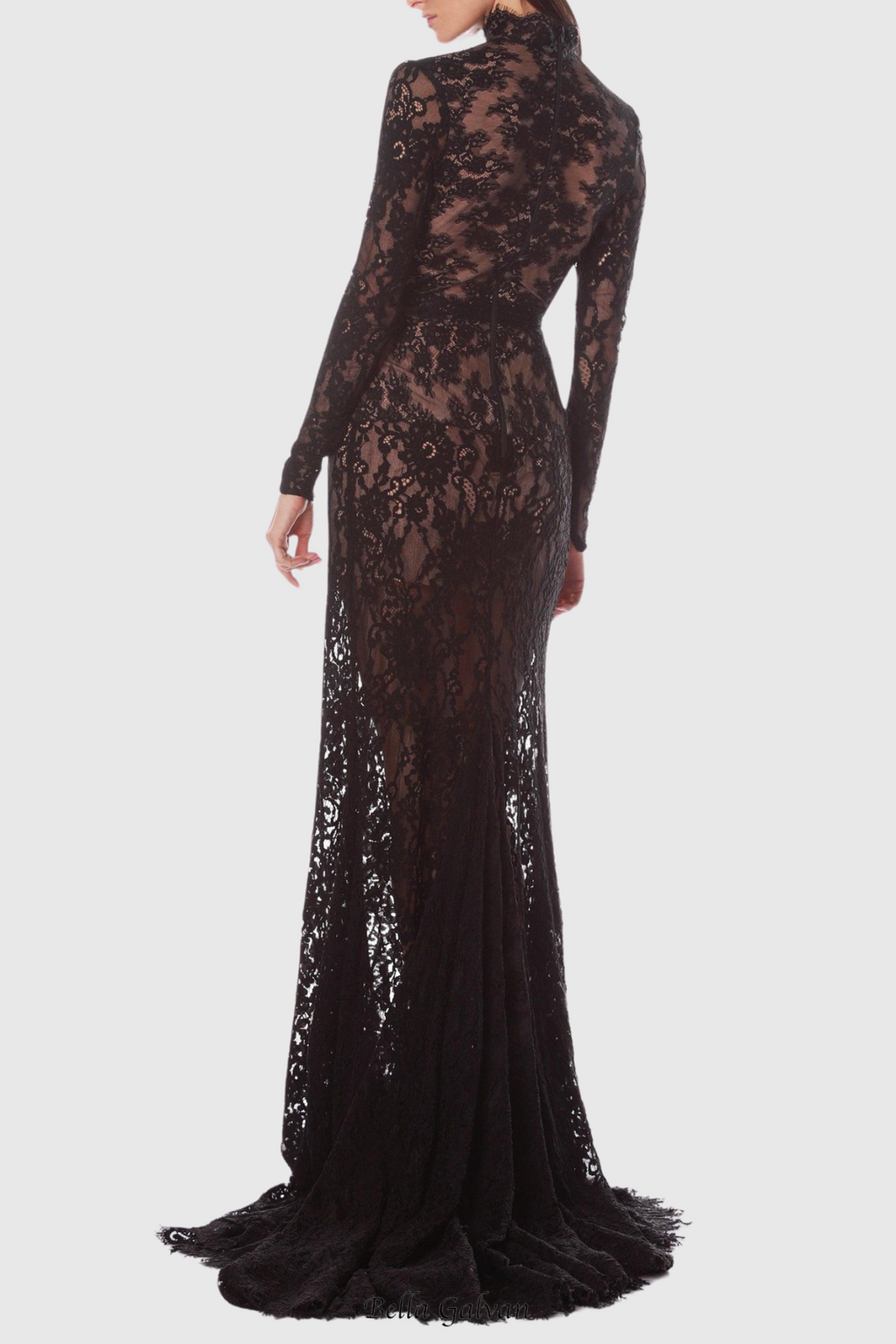 Juselius Lace Cutout Maxi Dress - Black