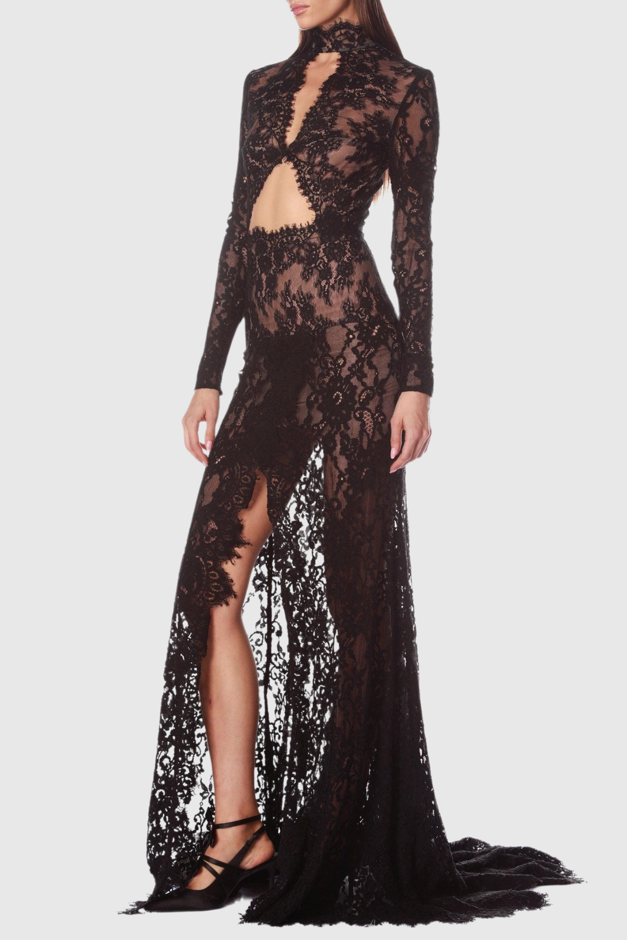 Flowering Girl Women Juselius Lace Cutout Maxi Dress - Black