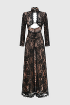 Juselius Lace Cutout Maxi Dress - Black
